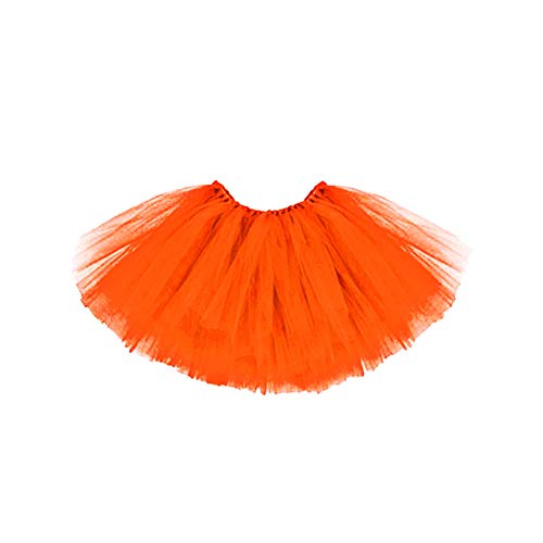 Tütü Tutu Ballettrock Tüllrock Petticoat Ballettkleid Rock Ballett Tütüs 3 Lagig Erwachsene (Orange) von DHOBIA