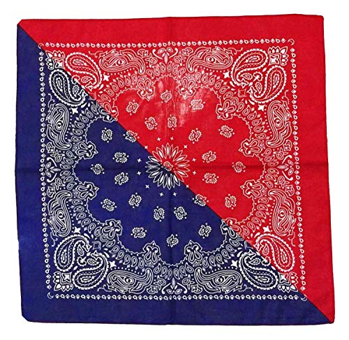 Unbekannt Bandana Kopftuch Halstuch Nickituch Biker Tuch Motorad Tuch verschied. Farben Paisley Muster, Königsblau/Rot Double, ... von DHOBIA