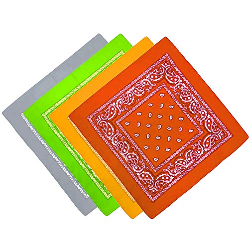 ledermodefashion 3er 6er 12 er Set Bandana Tuch versch Farben 100% Baumwolle Kopftuch Halstuch Nickituch Schal (Set 11) von DHOBIA