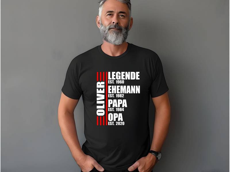 Personalisierbares Opa T-Shirt - Legende. Ehemann. Papa. Opa. Est. [Datum]. Individuelles Für Opas. Einzigartiges Geschenk von DHPrintly