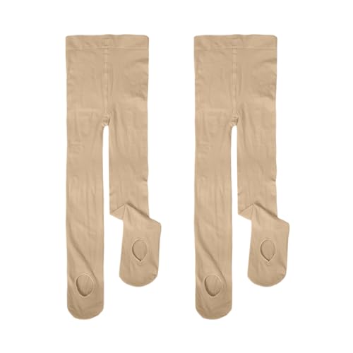 DHSBGWSX 2-Teilige Ballettstrumpfhose, Ballettsocken Für Mädchen, Ballettstrumpfhose, Löchrige Ballett-Leggings, Dehnbare Tanzkleidung von DHSBGWSX