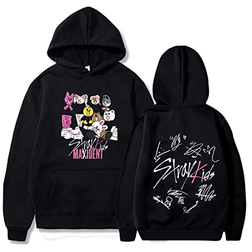 DHSPKN Strakids Merch Hoodie Album SKZ CASE 143 Felix Jisung Minho Kapuzenpullover Damen Pullover Top für Damen und Herren, C-schwarz, Small von DHSPKN