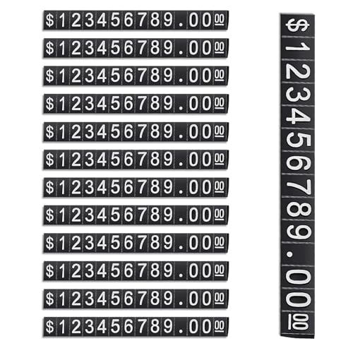 DHWEKU 12 Stück feedal Preisanzeige,Würfel Verstellbarer Zahlenanzeige-Ständer Verkaufspreis-Blöcke für Schmuck Uhr Ring Preisauszeichnung, Schwarz von DHWEKU