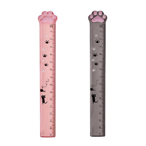 DHWEKU 2er Pack Kunststoff Lineal, 15 cm Lineal Messwerkzeug für Schule Büro Zuhause,Katzenkrallenlineal DHWEKU 2er Pack Kunststoff Lineal, 15 cm Lineal Messwerkzeug für Schule Büro Zuhause,Katzenkrallenlineal von DHWEKU