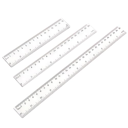 DHWEKU 3 Stück lineal set,lineal 20 cm,30 cm lineal,lineal 15cm flexibel, lineal,lineal 30cm,Kunststoff Lineal,Transparent Präzision Lineal Messwerkzeug für Schule Büro Zuhause von DHWEKU