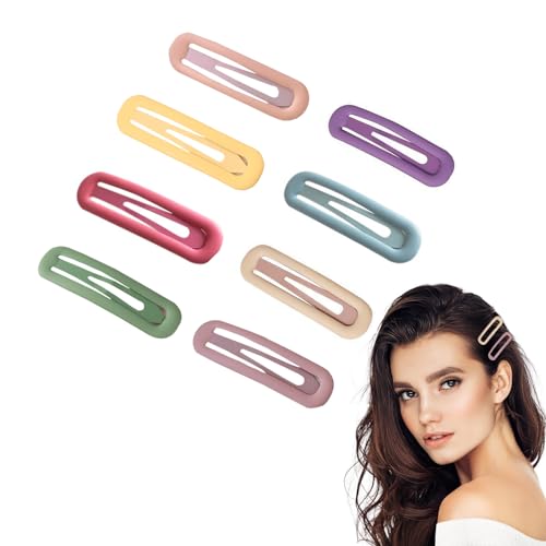 DHWEKU 8 Stk Haarspangen, 7 cm Haarspangen Mädchen, Barrette Haarspange, Haarspangen für Mädchen, Haar Clips Metall, Haarspangen Kinder (Mehrfarbig) von DHWEKU