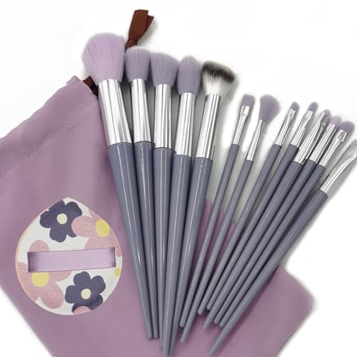 DHWEKU Augen Make-up Pinsel Set 13 Stück Augenpinsel Set Pinselset Makeup Zum Verblenden Von Lidschatten Puder Highlighter Concealer Lidschattenpinsel (violett) von DHWEKU