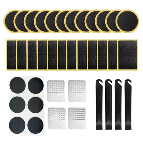 DHWEKU Fahrrad Flickzeug Set,Fahrradflickzeug Set Selbstklebend Flicken Leimlose Patches Reifen Reparaturset mit Metall Raspel,Fahrradreifen Reparaturset Patch Flickset,Mountainbike/Rennradschlauch DHWEKU Fahrrad Flickzeug Set,Fahrradflickzeug Set Selbstklebend Flicken Leimlose Patches Reifen Reparaturset mit Metall Raspel,Fahrradreifen Reparaturset Patch Flickset,Mountainbike/Rennradschlauch von DHWEKU