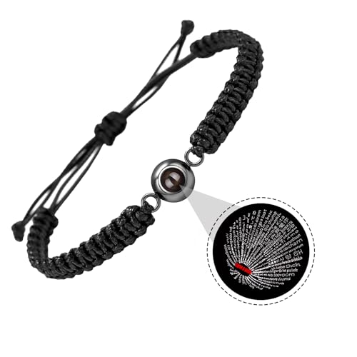 DHWEKU Personalisiertes Foto Armband für Damen - Armband mit Geheimem Bild in Stein - Versteckte Projektions Foto Partnerarmbänder,Geschenk für Frauen und Freundschaft von DHWEKU