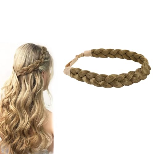 DHWEKU trachten haarreif dirndl haarreif geflochten geflochtener haarrei f Damen Gefloch ten Stirnband Haarband 3 Stränge Synthetisches Haar Trachten Stirnband Haarteil für Hochzeit Weihnacht von DHWEKU