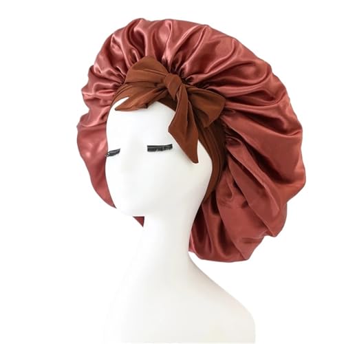 Seiden-Schlafhaube Bonnets Silk Satin Hat Hair Bonnet for Frauen Cap Beanie Curly Braid(Color6) von DHYUACN