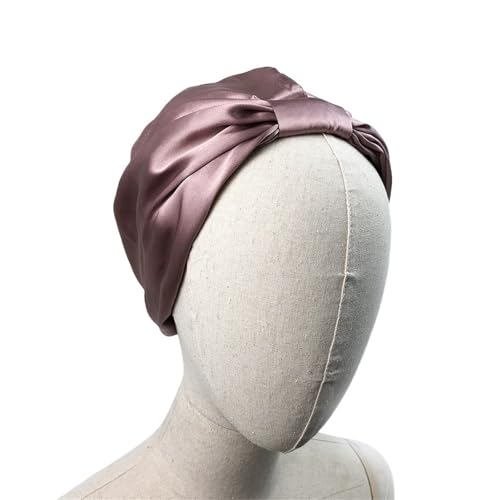Seiden-Schlafhaube Frauen Schlaf Hut Weiche Seide Nacht Kappe Haar Motorhaube Kopf Abdeckung Breite Elastische Band(Pink) von DHYUACN
