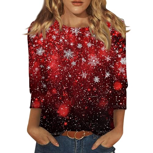Bundeswehr Pullover Warm Rundhals Oberteile Weihnachtspullover Damen Leichte Elegant Kuscheliger Rollkragenpullover Fleecepullover Bequem Weihnachtskleidung Damen Warme Pullover Damen(4-Wine,S) von DHYUEN