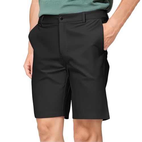 DHYUEN Badeshorts Mädchen Einfarbige Mit Taschen Boxershorts 2 In 1 Shorts Herren Baggy Trachtenhose Basketball Shorts Atmungsaktive Arbeitshose Kurz Herren Streetwear(2-Black,L) von DHYUEN