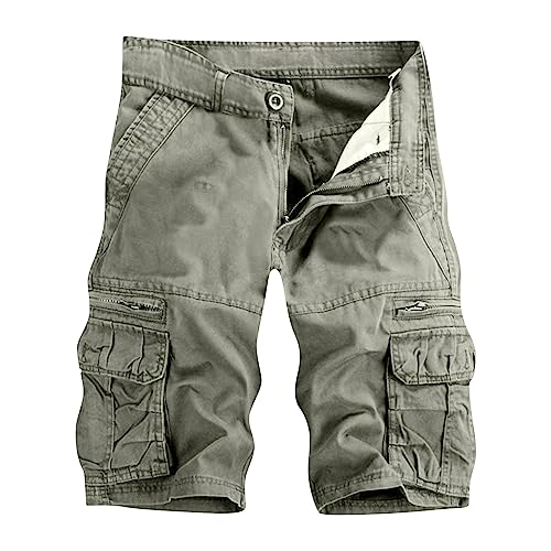 DHYUEN Cargo Kurze Hose Herren Sommer Sommershorts Arbeitsshorts Casual Outdoor Jogginghose Kurz Hose Wanderhose Sweatpants Bermuda Trainingshose Shorts Sommerhose Shorts（31,4-Gray） von DHYUEN