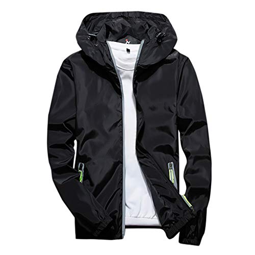 DHYUEN Herren Fleecejacke Verdicken Regenjacke Motorrad Herren Langarm Arbeitsjacke Outdoorjacke Herren Wasserdicht Atmungsaktiv Zipper Regenjacken Für Herren Warmer Regenjacke Herren 4xl(Schwarz,M) von DHYUEN