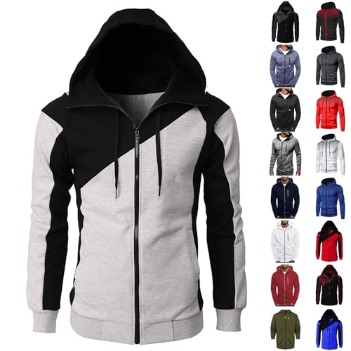 DHYUEN Hoodie Lässig Sweatshirts Herbst Winter Pullover Herren Ohne Kapuze Männer Pullover Sport Streetwear Pullover Herren Schwarz Lässige Sweatshirts Für Herren Schmaler Passform(4-Light Gray,L) von DHYUEN