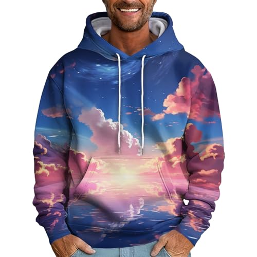 DHYUEN Hoodie Y2k Locker Sweatshirt Herren 5XL Winter Sweatjacke Herren Weiß Kapuzenpullover Herren Gelb Outdoor Sweatshirt Herren Ohne Kapuze Taschen Zipper Hoodie Y2k(Rosa,4XL) von DHYUEN