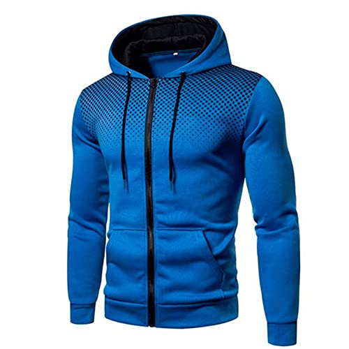 DHYUEN Kapuzenpullover Für Herren Sport Pullover & Strickjacken Für Herren Lose Strickpullover Herren Hoodie Kordelzug Oversized Hoodie Herren Basic Schwarzer Pullover Herren Freizeit（1-Blue，M） von DHYUEN