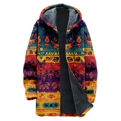 DHYUEN Mantel Schwarz Herren Lang Reißverschluss Herren-Jacken Steppweste Herren Verdick Mit Taschen Weihnachtsmann Mantel Softshelljacke Vintage Deals of The Day Übergangsjacke Herren（1-Red，L） von DHYUEN