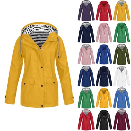 DHYUEN Regenjacken Für Mädchen Gestreiftes Innenfutter Shirtjacke Regenjacke Durchsichtig Damen Sommerjacke Slim Fit Blusenjacke Cordjacke Funktionsjacke Damen Regenbekleidung Windjacke(1-Yellow,4XL) DHYUEN Regenjacken Für Mädchen Gestreiftes Innenfutter Shirtjacke Regenjacke Durchsichtig Damen Sommerjacke Slim Fit Blusenjacke Cordjacke Funktionsjacke Damen Regenbekleidung Windjacke(1-Yellow,4XL) von DHYUEN