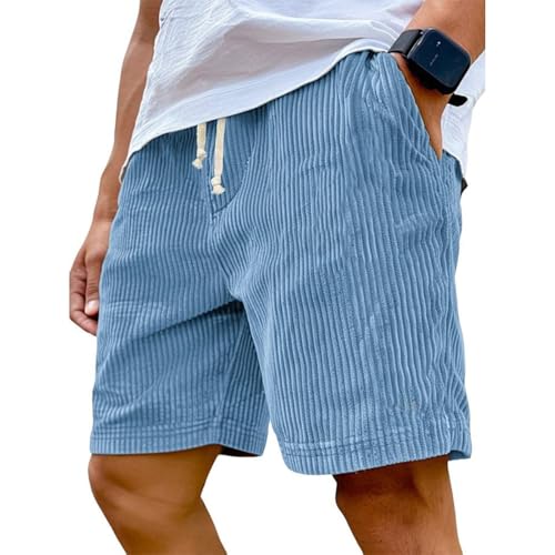 DHYUEN Sport Shorts Herren Mode Mit Taschen Wandershorts Gym Shorts Herren Stretch Arbeitsshorts Trainingsshorts Bequem Chino Jogginghose Joggingshorts Freizeit Wanderhose Kurz（2-Sky Blue，3XL） von DHYUEN