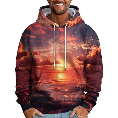 DHYUEN Sweatjacke Herren Taschen Sweatshirt Herren Ohne Kapuze Freizeit Pullover Herren Ohne Kapuze Zipper Hoodie Y2k Leichte Hoodie Decke Vintage Sweatjacke Herren 3XL(Wassermelonenrot,5XL) von DHYUEN