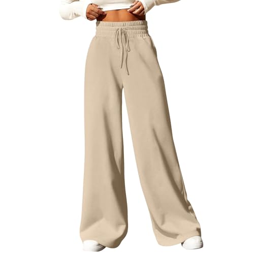 DHYUEN Wanderhose Damen Mit Taschen Sommerhose Jogginghose Gefüttert Pants Sport Cargohose Extra Langes Bein Latzhose Sporthose Knielang (Khaki, M) von DHYUEN