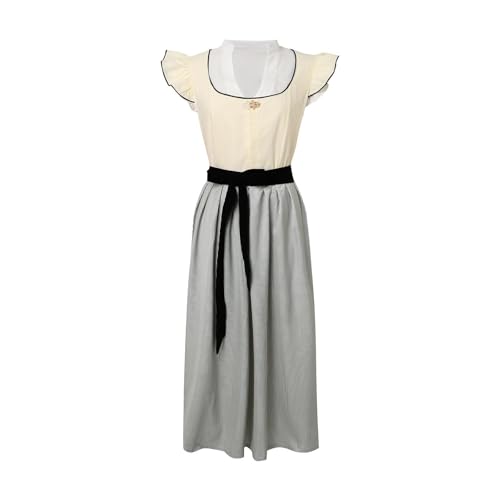 Dirndl Damen Kurz Retro Trachtenmode Dirndl Baby 74 Trachtenblusen Knielang Oktoberfest-Kleid Trachtenrock Oktoberfest Frauen In Lederhosen Dirndlschürze Oktoberfest Damen Outfit Tshirt（3-White，XXL） von DHYUEN