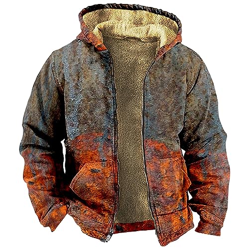 Fleecejacke Herren Farbblock Regenjacken Für Herren Bequem Motorrad Regenbekleidung Regenjacke Motorrad Herren Vlies Herren Regenjacke Wasserdicht Slim Fit Bomberjacke Herren Sommer(2-Wine,3XL) von DHYUEN