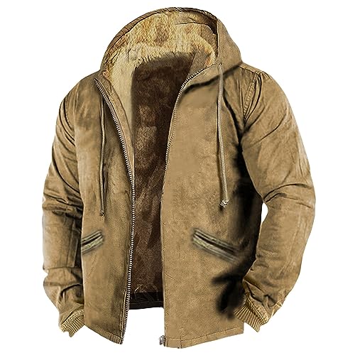 Herren Fleecejacke Leichte Herren Regenjacke Wasserdicht Bequem Wasserdichte Regenjacke Herren Regenjacken Für Herren Vlies Motorrad Regenbekleidung Langarm Fahrrad Windjacke Herren(1-Army Green,3XL) von DHYUEN