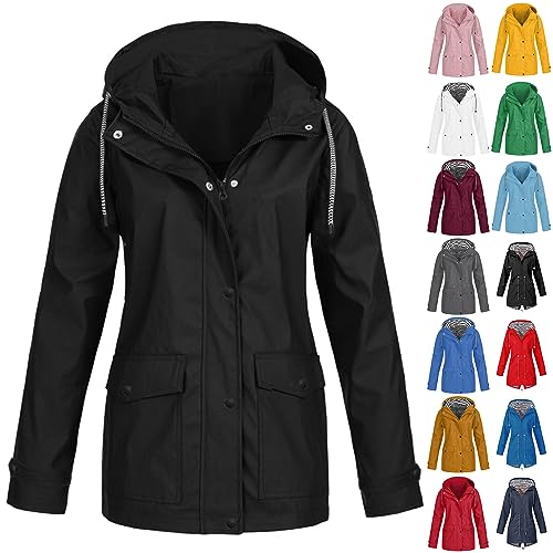 Jacke Damen Einfarbig Jacket Damen Sommer Atmungsaktiver Jacket Damen Weiß Windbreaker Regular Präsentationsjacke Slim Fit Jacket Damen Blazer Sportlich Sportstil Fliegerjacke Streifen(4-Black,XXL) von DHYUEN