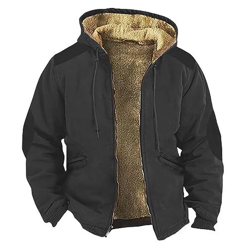 Jacken Herren Streetwear Herren Jacke Winter Locker Herren Softshelljacke Wasserdicht Arbeitsjacke Herren Winter Multi Taschen Winterjacke Herren Warm Einfarbige Winterjacke Männer(2-Dark Gray,3XL) von DHYUEN