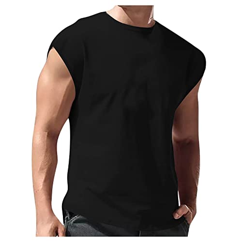 Oversized Tshirt Herren Atmungsaktiv Achselshirts Gym Tank Top Herren Henley Shirt Ärmelloses T-Shirts Henleyshirt T Shirt Herren Ärmellos Tanktop Tops Locker Herren T Shirt Ärmellos（3-Black，M） von DHYUEN
