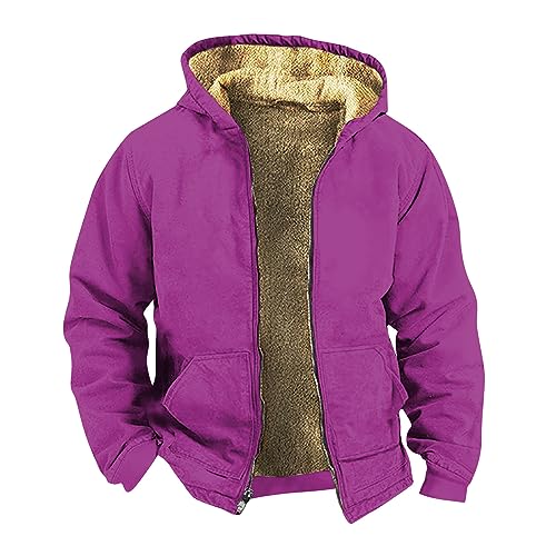 Softshelljacke Herren Einfarbige Herren Windbreaker Herbst Winter Regenjacke Motorrad Herren Arbeitsjacke Briefe Drucken Regenjacke Herren Faltbar Farbblock Windstopper Jacke Herren(2-Purple,XL) von DHYUEN