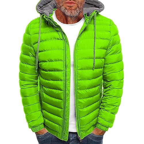 Steppjacke Herren Leicht Wetterfest Steppjacke Herren Übergangsjacke Basic Steppjacke Herren Winter Herren Winterjacken Leichte Winterjacke Herren Erfrischendes Beheizbare Jacke Herren(1-Green,XL) von DHYUEN