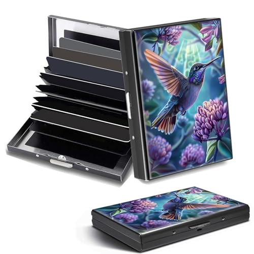 DHYYDSQZ Kreditkartenetui, Mini-RFID-blockierend, Aluminium, schlanke Metall-Hartschale, Kolibri, Credit Card Holder, Minimalistisch von DHYYDSQZ