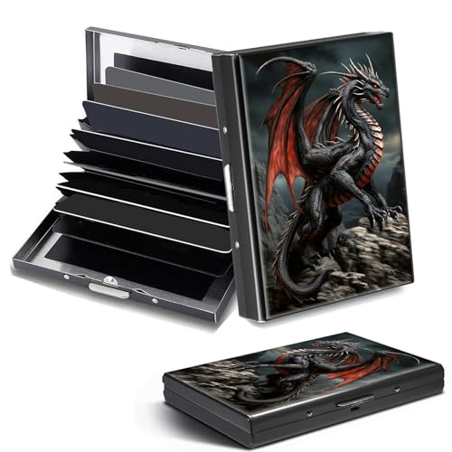 DHYYDSQZ Kreditkartenetui, Mini-RFID-blockierend, Aluminium, schlanke Metall-Hartschale, drache, Credit Card Holder, Minimalistisch von DHYYDSQZ