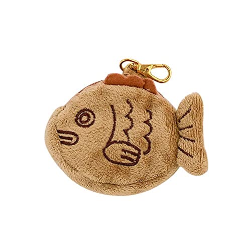 10cm Japanische Einstellbare Weiche Taiyaki Geldbörse mit Reißverschluss Nette Schule Plüsch Anhänger Tasche Neue Geldbörse Tasche Tasche Handgelenk Mini, braun von DHliIQQ