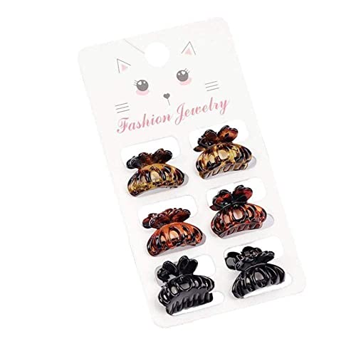 6 Stück/Set Kunststoff Kleine Haarklammer Frauen Leopard Schleife Niedliche Mini Haarspangen Haarsp von DHliIQQ