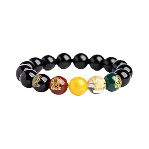DHliIQQ Cinnabar Armband, Feng Shui Armband für Frauen, Glück Reichtum Cinnabar Natürliche Perlen Armbänder, Elastisches Armband Stein, 1 PC von DHliIQQ