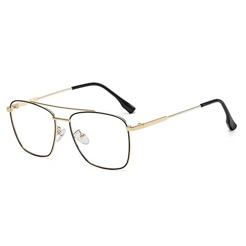 DHliIQQ Mode Photochrome Quadratische Rahmen Brille Blau Vintage Männer Brillen Sonnenbrille Frauen Farbe W9T8 Licht Computer Ändern Brille, gold, Einheitsgröße von DHliIQQ