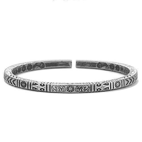 DHliIQQ Verheißungsvolles Totem Ethnisches Armband Vintage Distressed Totem Runen geschnitzt ethnische K9U3 Manschette Armreif Exotisch Für Männer Manschette Geschnitzt von DHliIQQ