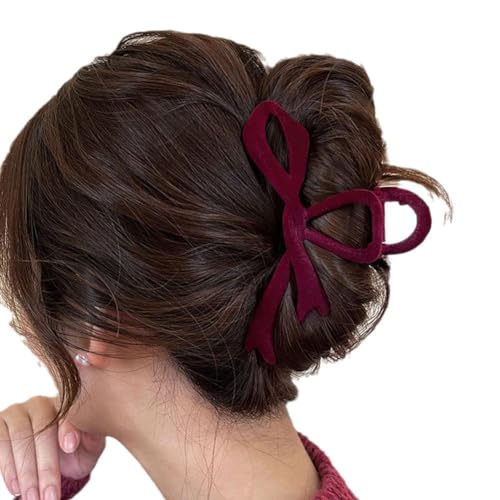 Eleganz Rot Samt Schleife Haarspangen Herbst Winter Frauen Haar Klaue Clip Samt Zubehör Bogen Korea Haar Clips Haar von DHliIQQ