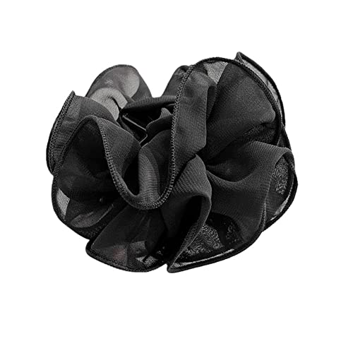 Große Chiffon Klaue Clip Haar Bogen Große Größe Schwarz Stoff Band Blume Rose Klaue Klemmen Clips Für Frauen Kiefer Haarnadel Zubehör von DHliIQQ