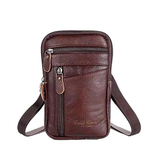 Multifunktions Shoulder-Diagonal Diebstahl-Reißverschluss Lässige Herren-Gürteltasche Ledertasche Pu-Geldbörse mit Handytasche Gürtel von DHliIQQ