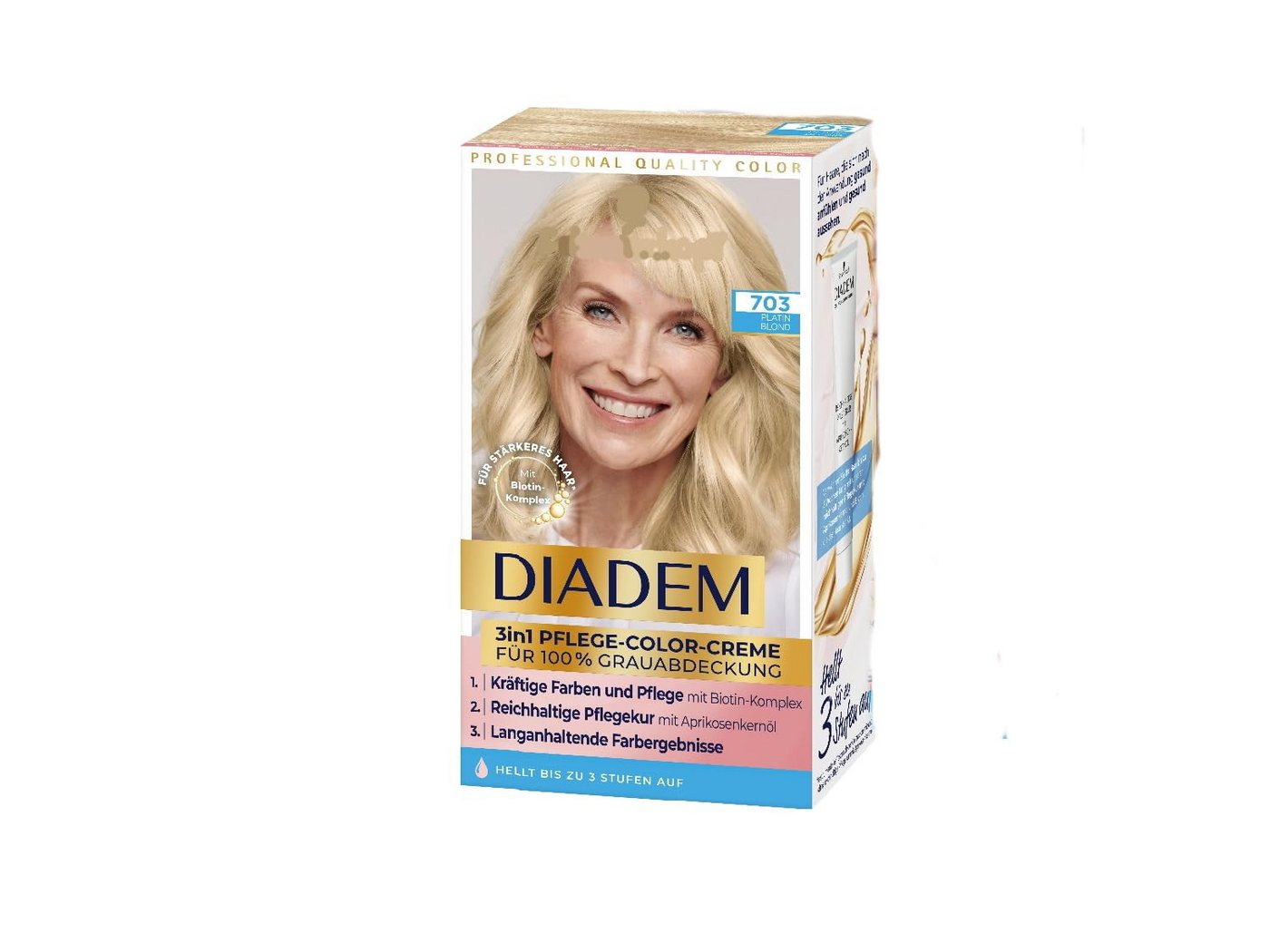 DIADEM Haarfarbe 1x DIADEM 3 in 1 Pflege-Color-Creme 703 Platin Blond Stufe 3, 1-tlg., 703 Platinblond von DIADEM