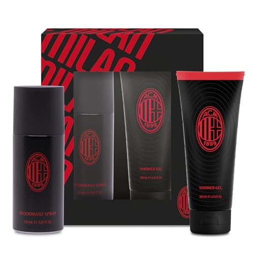 DIAMOND INTERNATIONAL Milan Herren-Geschenkbox, Deodorant 150 ml + Duschschaum 200 ml + offizieller Ballon AC Milan von DIAMOND INTERNATIONAL