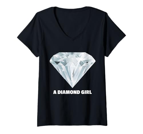 Damen Diamond T-Shirt MÄDCHEN Diamond Shirt T-Shirt mit V-Ausschnitt Damen Diamond T-Shirt MÄDCHEN Diamond Shirt T-Shirt mit V-Ausschnitt von DIAMOND T-SHIRT GIRL DIAMOND SHIRT