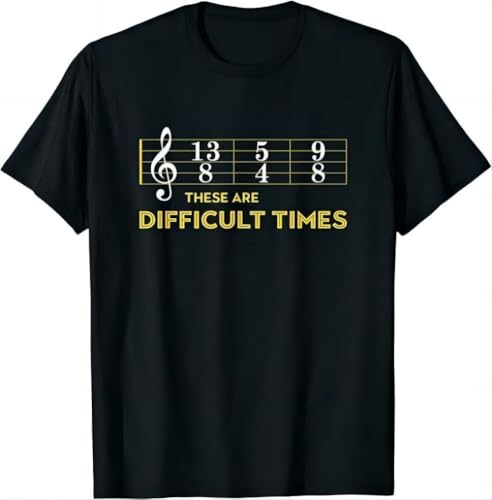 Musician Sheet Music - These Are Difficult Times T-Shirt Black XL von DIAMOND WHEEL